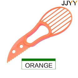 JJYY 3-in-1 Avocado Slicer - Shea Corer Butter Fruit Peeler Cutter - Pulp Separator - Plastic Knife - Kitchen Vegetable