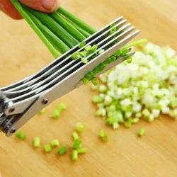 Multi-Layer Kitchen Scissors - Stainless Steel Vegetable Cutter - Scallion Herb Laver Spices Cooking Tool - Cut Kitchen