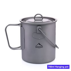 Widesea Camping Mug Titanium Cup - Tourist Tableware Picnic Utensils - Outdoor Kitchen Equipment Travel Cooking Set - Co