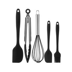 5pcs Food Grade Silicone Baking Utensils Set - Spatula Set - Non-stick Heat Resistant Silicone Cookware - Durable Cookin