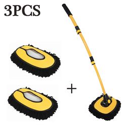 New Car Wash Mop Cleaning Brush - Telescoping Long Handle Cleaning Mop - Retractable Bent Bar - Car Wash Brush - Car Cle