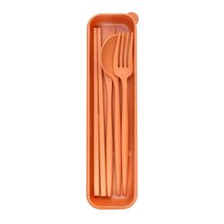 4Pcs Wheat Straw Dinnerware Set - Portable Tableware Knife Fork Spoon - Eco-Friendly Travel Cutlery Set - Utensil Box Ch