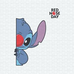Cute Red Nose Day Peeking Stitch SVG
