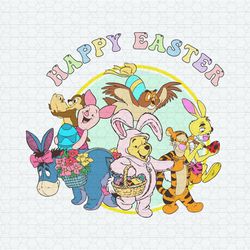 Happy Easter Winnie The Pooh Friends SVG