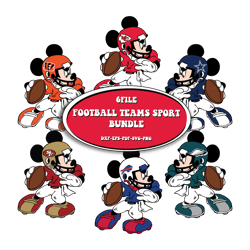 Retro Mickey Mouse Football Nfl SVG Bundle