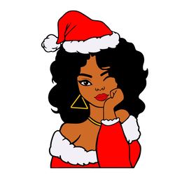 Black Girl Christmas SVG Black Woman SVG Santa Clause SVG Chirstmas SVG