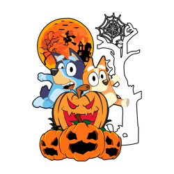 Halloween Blue Y And Pumpkin SVG Spooky Vibes SVG File