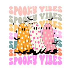 Retro Spooky Vibes Halloween Cute Ghost SVG