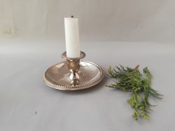 Small silver-plated candle holder, candlestick for romantic hours, candlestick for the evening table