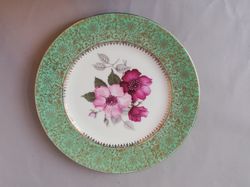 Antique bohemian porcelain-plate with floral motifs, Pirkenhammer porcelain plate from Czechoslovakia,