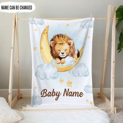 personalized baby blanket with name, lion baby blanket, baby shower gift, newborn baby gift, best gift for baby, lion bl