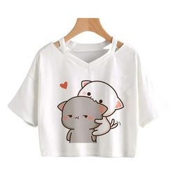 The Crop Tops Cute Love Bubu T-shirt For Women