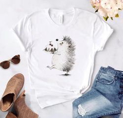 The Hedgehog Cartoon Fun T Shirts For Women 2024
