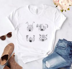 The Dog And Cat Cartoon Funny T-Shirts For Women