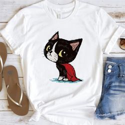 Women Cat Cartoon Funny Painting T- shirt 2024