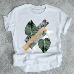 Women Striped Animal Forest Wild Painting T-shirt