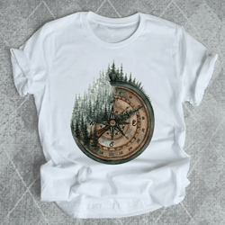 Women Striped Animal Forest Wild Painting T -shirt