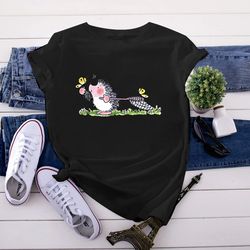 Flower Hedgehog Cute Cartoon T-shirt For Women 24