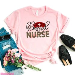 Funny Leopard Nurse Letter Print T-Shirt For Women 2024