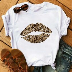 Summer T-shirt Fashion Cartoon Leopard Lion Print 2024