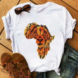 The Summer T-shirt Fashion Cartoon Leopard Lion Print 2024
