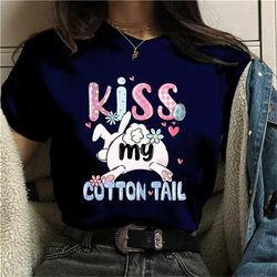 Funny Bunny Graphic T-Shirt for Women Summer Short