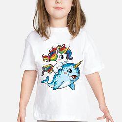 Fashion Unicorn Girl T-Shirt So Cute For Children 2024