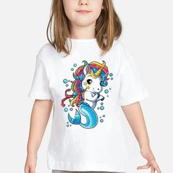 Fashion Unicorn Girl T-Shirt So Cute For Children 24