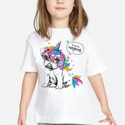 The Fashion Unicorn Girl T-Shirt So Cute For Children