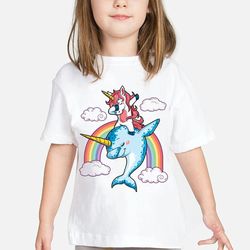 The Fashion Unicorn Girl T-Shirt So Cute For Children 2024