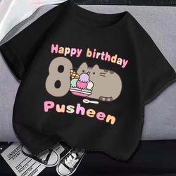 Pusheen Kids Casual Cotton T-shirt Boys Fashion 2024