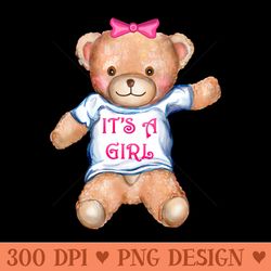 it's a girl teddy bear stuffed animal - digital png graphics