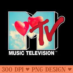 mademark x mtv - mtv red heart balloon - sublimation printables png download - perfect for sublimation art