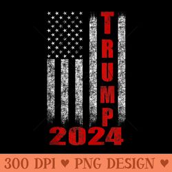 american flag design trump 2024 - png art files - bring your designs to life