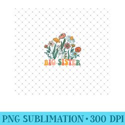 new big sister wildflower first birthday & baby shower - unique sublimation patterns