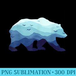 bear mountains grizzly hiking camping hiker camper - png design assets