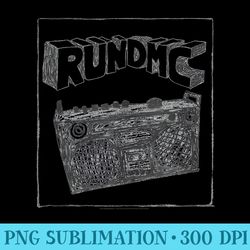 run dmc official boombox charcoal sketch - png templates