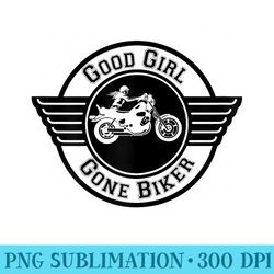 good girl gone biker motorcycle graphic - png download clipart
