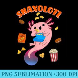 bgn4 snaxolotl funny axolotl snack lover kawaii food lover - free transparent png download