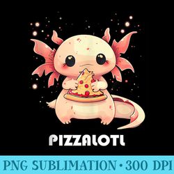 funny axolotl eat pizza kawaii axolotl pizzalotl girl - png image download