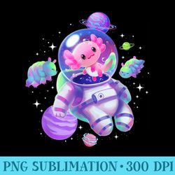space axolotl cute kawaii pastel goth funny axolotl lovers - sublimation printables png download