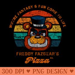 freddy fazbears pizza 80s - exclusive png designs
