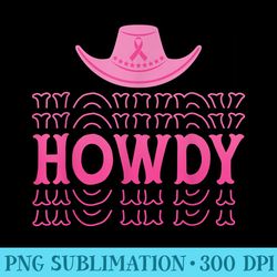 pink ribbon howdy cow girl western country breast cancer - sublimation backgrounds png