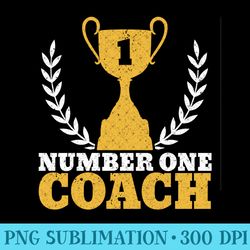 number one coach baseball basketball cheer head trainer - png download