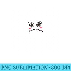 Funny Disturbed Cartoon Face Cute Kawaii Facial Expression Zip Hoodie - High Quality PNG files