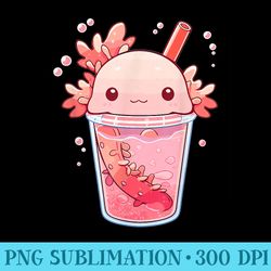 axolotl bubble tea boba milk tea kawaii anime lover - shirt vector art
