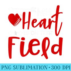 football my heart is on that field - shirt printing template png