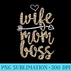 Wife Mom Boss Mothers day Mommy Leopard Mama - Unique Sublimation patterns
