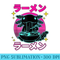 kawaii axolotl ramen japanese funny axolotl anime ns - sublimation backgrounds png