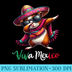 viva mexico dabbing guinea pig sombrero mexican party - png transparent background download